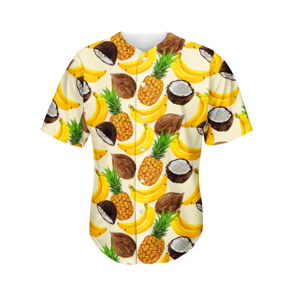 Tropical Fruits Pattern Print Men's Baseball Jersey