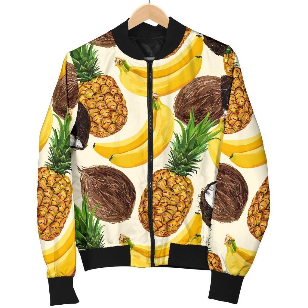 Tropical Fruits Pattern Print Men's Bomber Jacket