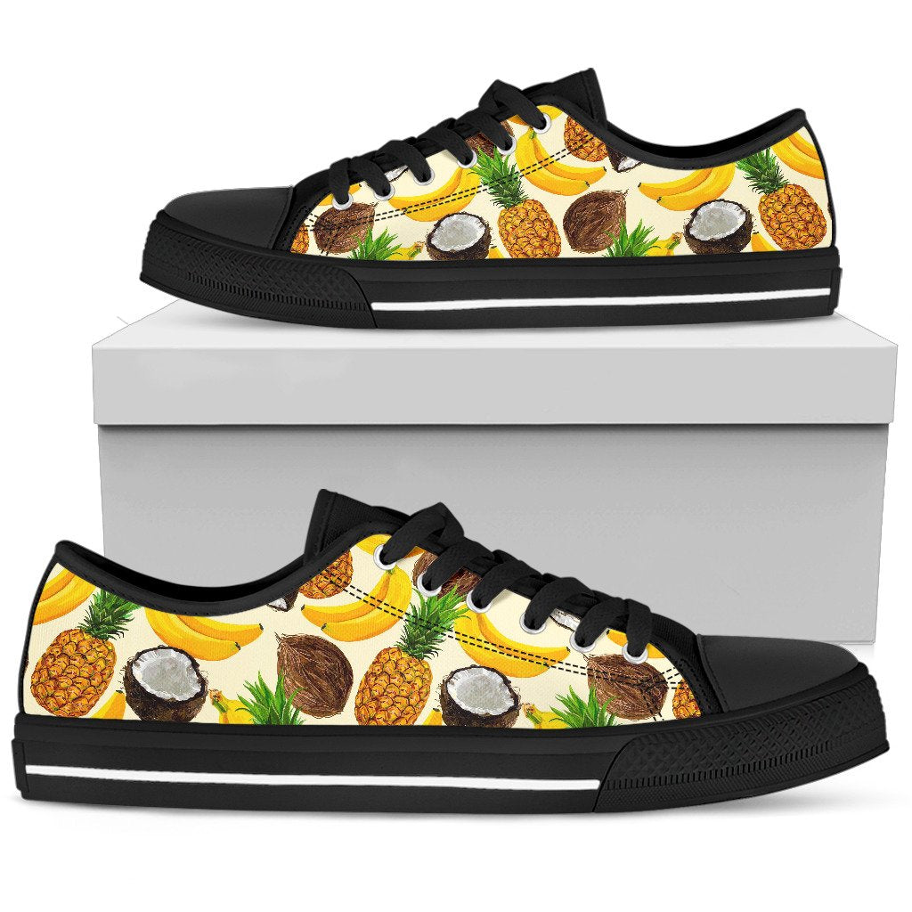 Tropical Fruits Pattern Print Men's Low Top Shoes