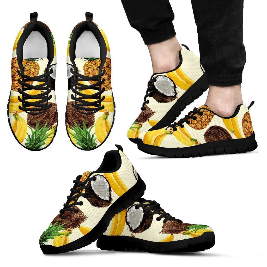 Tropical Fruits Pattern Print Men's Sneakers