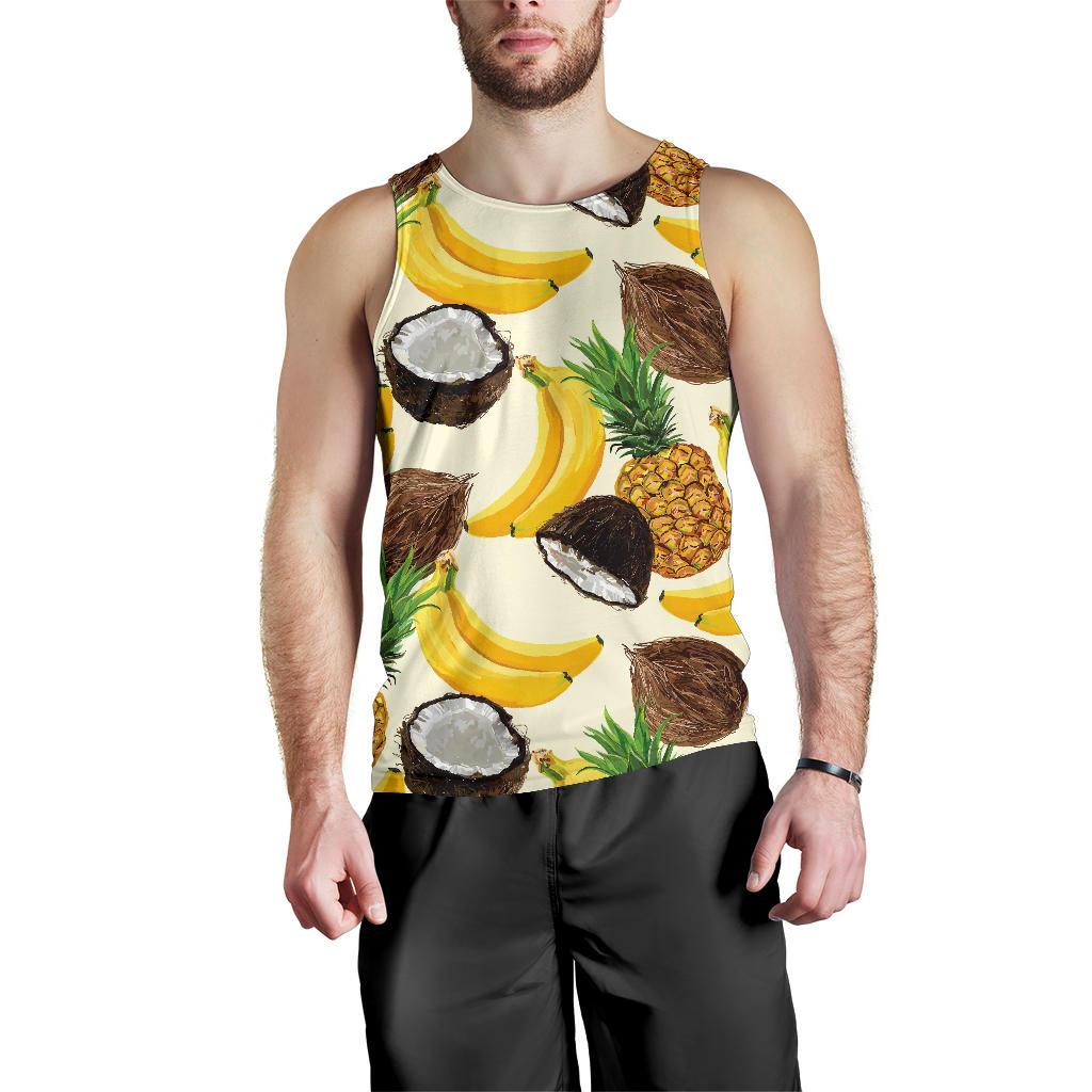 Tropical Fruits Pattern Print Men's Tank Top