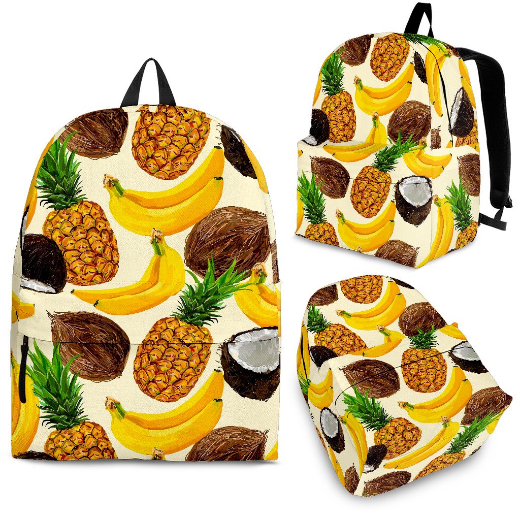 Tropical Fruits Pattern Print School Backpack