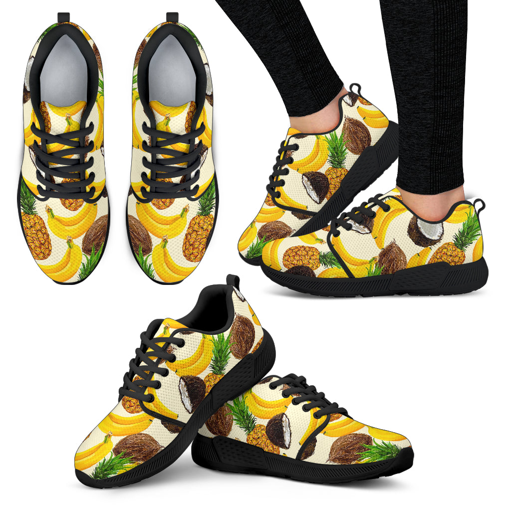 Tropical Fruits Pattern Print Women's Athletic Shoes