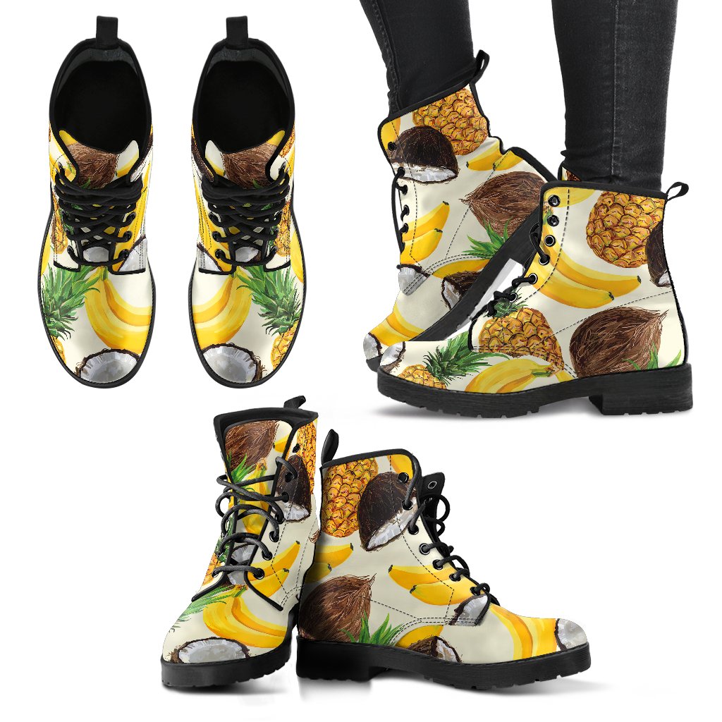 Tropical Fruits Pattern Print Women's Boots