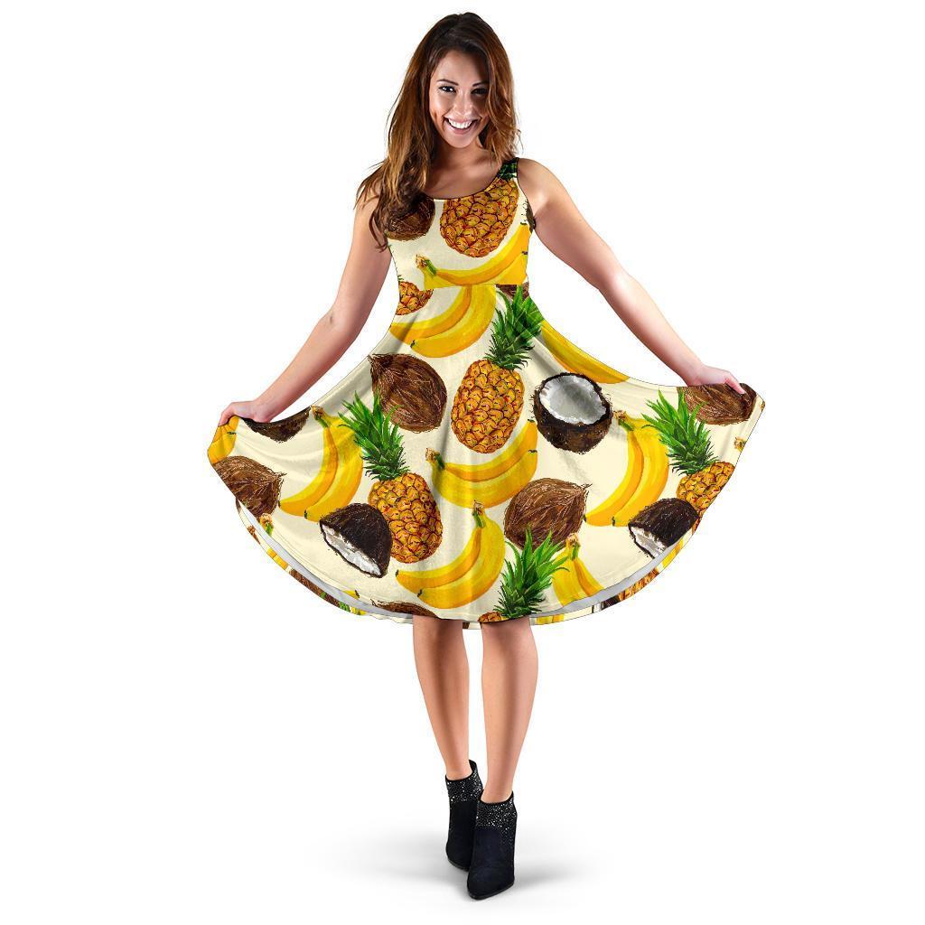 Tropical Fruits Pattern Print Women's Dress