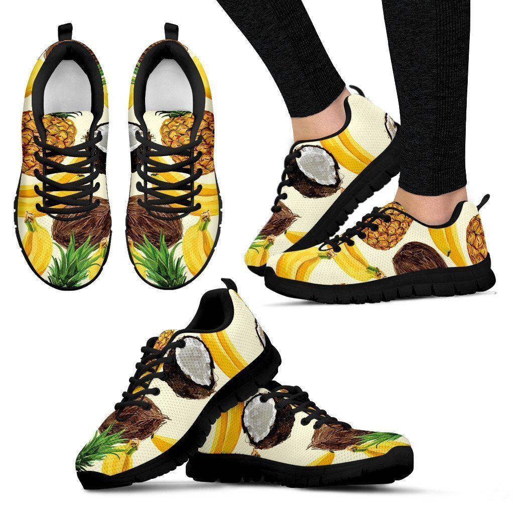 Tropical Fruits Pattern Print Women's Sneakers