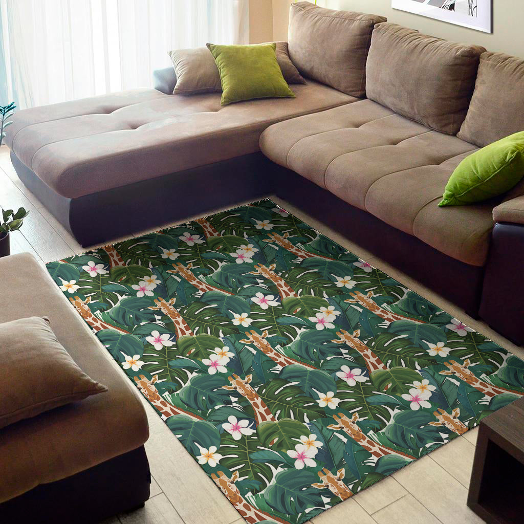 Tropical Giraffe Pattern Print Area Rug