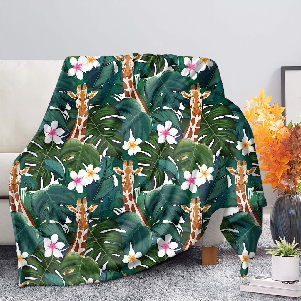 Tropical Giraffe Pattern Print Blanket