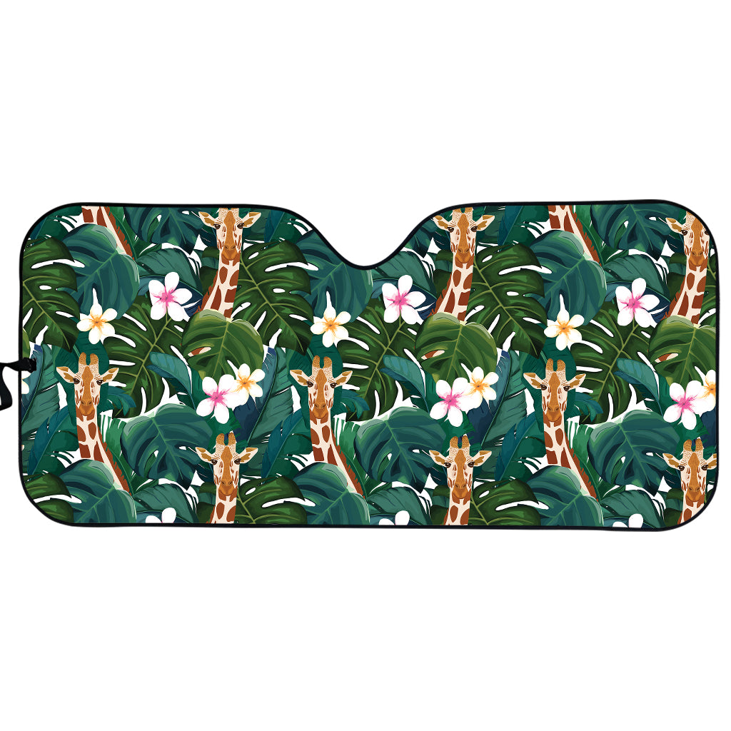 Tropical Giraffe Pattern Print Car Sun Shade