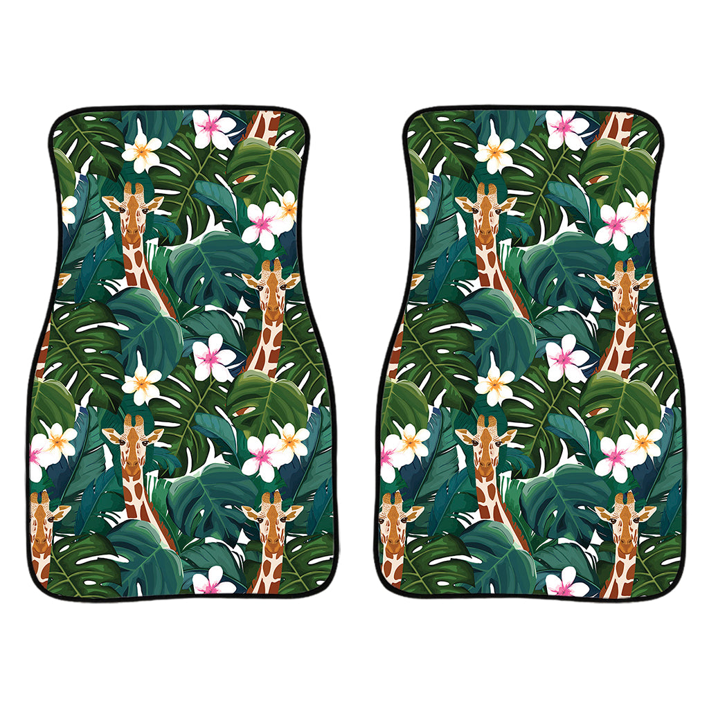 Tropical Giraffe Pattern Print Front Car Floor Mats