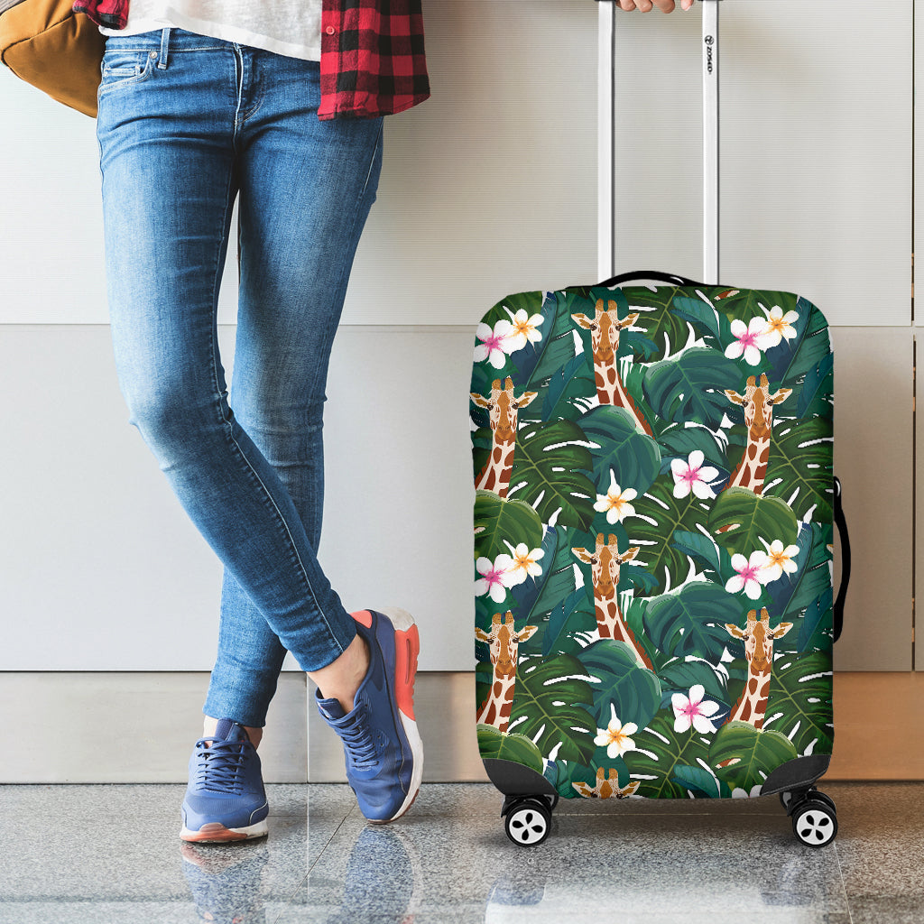 Tropical Giraffe Pattern Print Luggage Cover