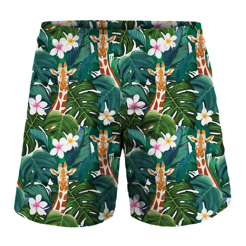 Tropical Giraffe Pattern Print Men's Shorts