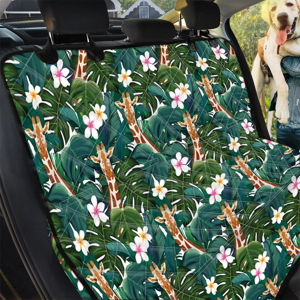 Tropical Giraffe Pattern Print Pet Car Back Seat Cover