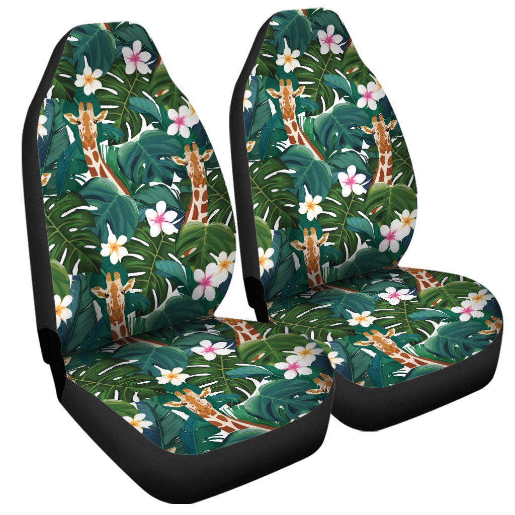 Tropical Giraffe Pattern Print Universal Fit Car Seat Covers