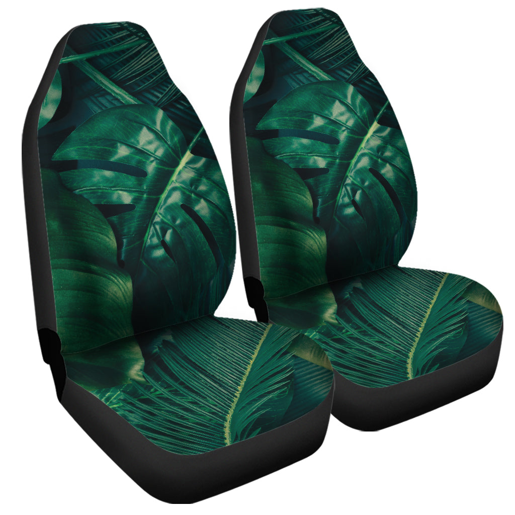 Tropical Green Leaves Print Universal Fit Car Seat Covers