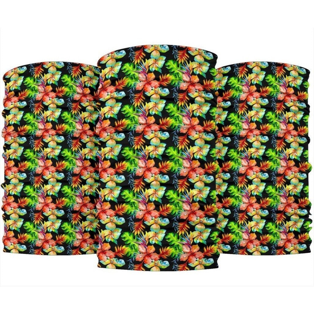 Tropical Hawaii Flowers Pattern Print 3-Pack Bandanas