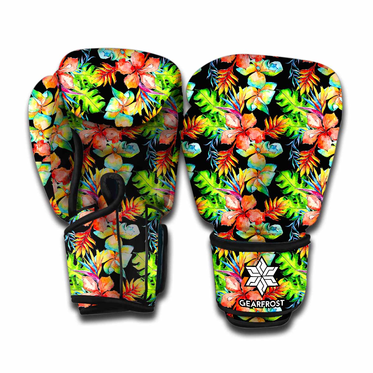 Tropical Hawaii Flowers Pattern Print Boxing Gloves