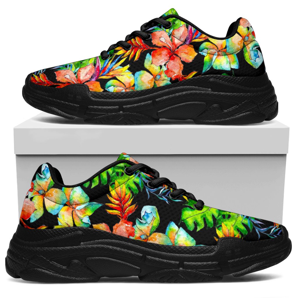 Tropical Hawaii Flowers Pattern Print Chunky Sneakers