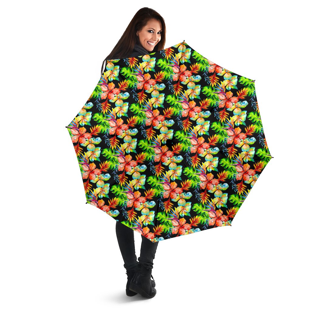 Tropical Hawaii Flowers Pattern Print Foldable Umbrella