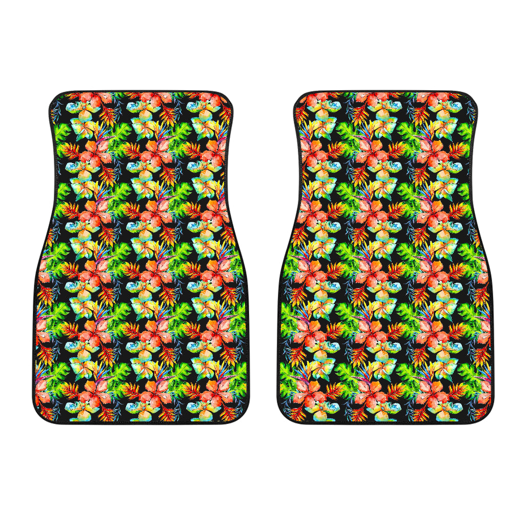 Tropical Hawaii Flowers Pattern Print Front Car Floor Mats