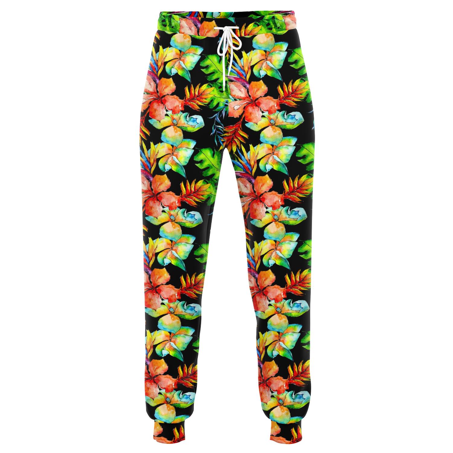 Tropical Hawaii Flowers Pattern Print Jogger Pants