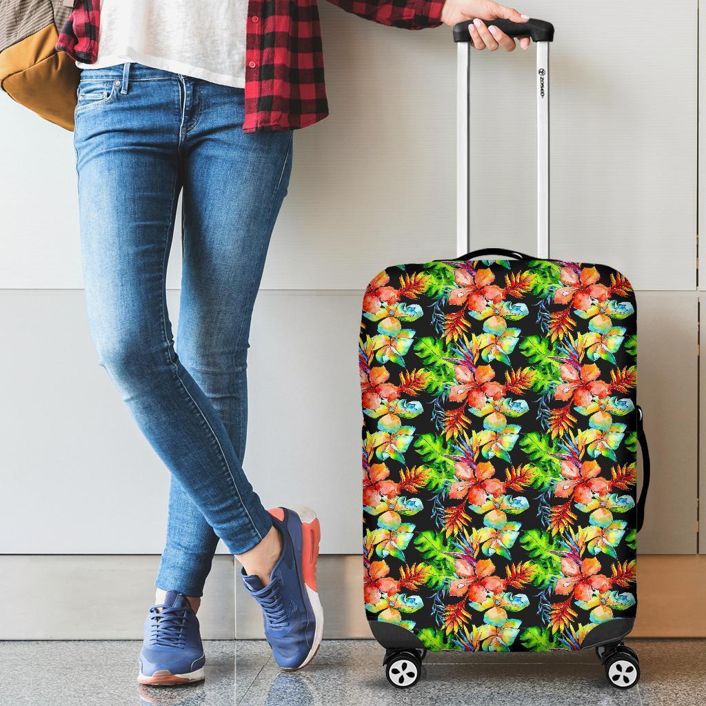 Tropical Hawaii Flowers Pattern Print Luggage Cover