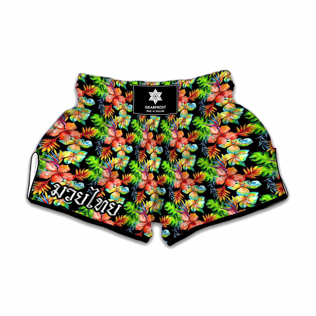 Tropical Hawaii Flowers Pattern Print Muay Thai Boxing Shorts