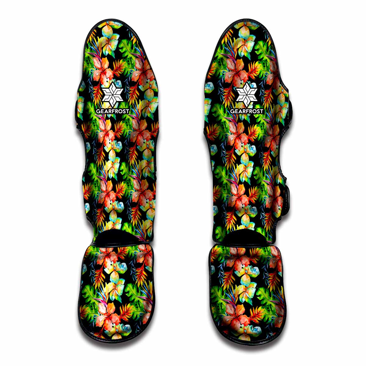 Tropical Hawaii Flowers Pattern Print Muay Thai Shin Guards