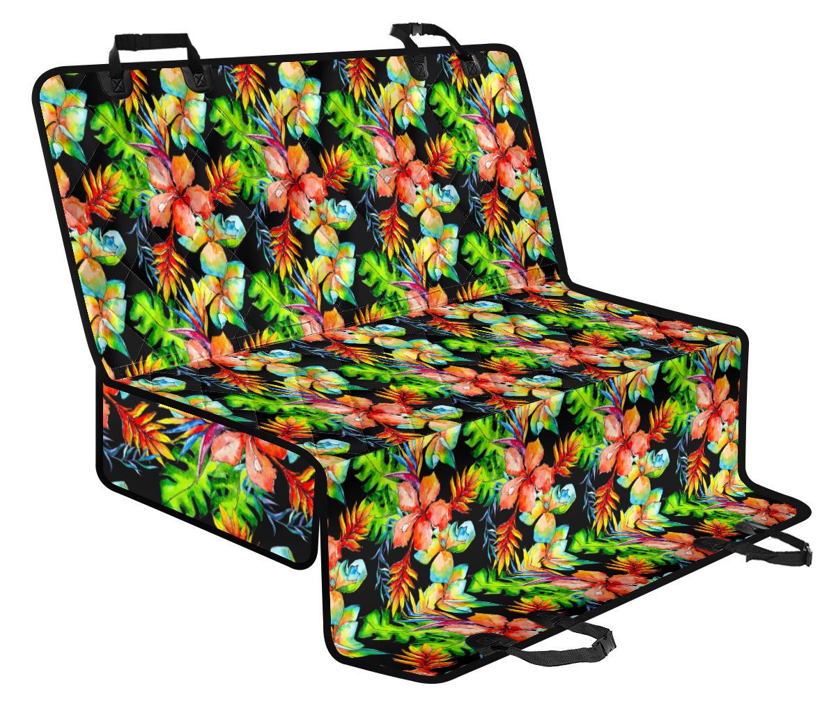 Tropical Hawaii Flowers Pattern Print Pet Car Back Seat Cover