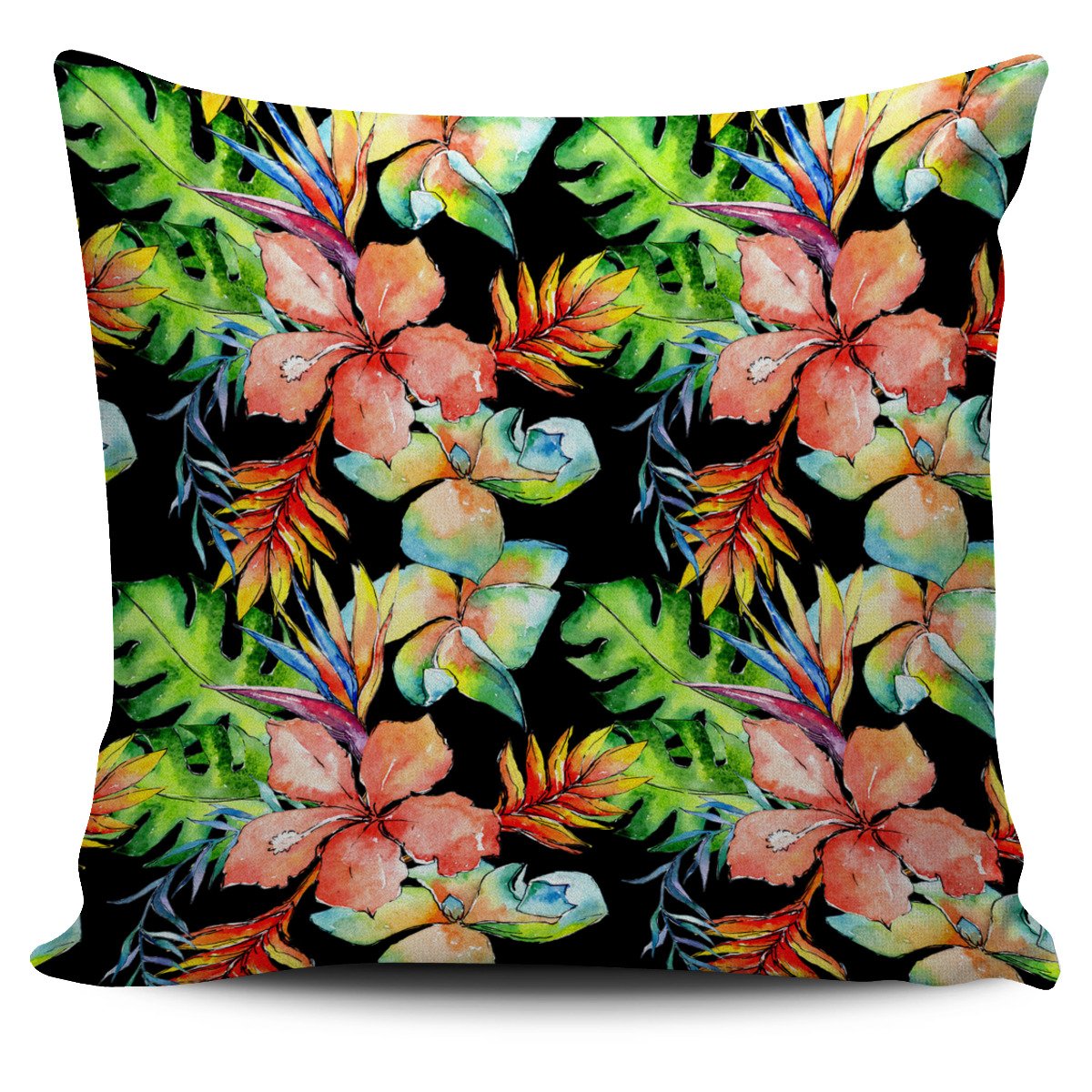 Tropical Hawaii Flowers Pattern Print Pillow Cover