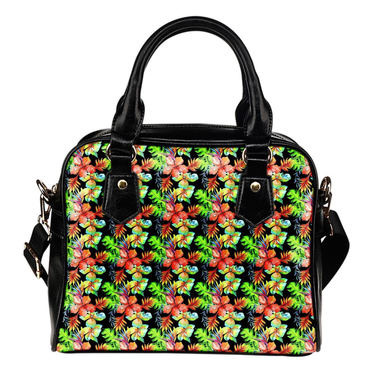 Tropical Hawaii Flowers Pattern Print Shoulder Handbag