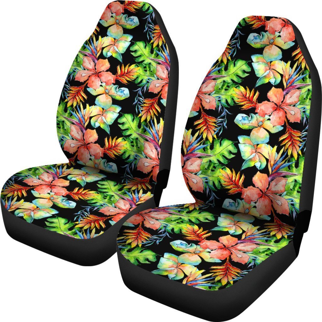 Tropical Hawaii Flowers Pattern Print Universal Fit Car Seat Covers