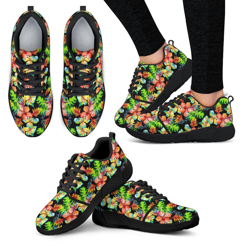 Tropical Hawaii Flowers Pattern Print Women's Athletic Shoes