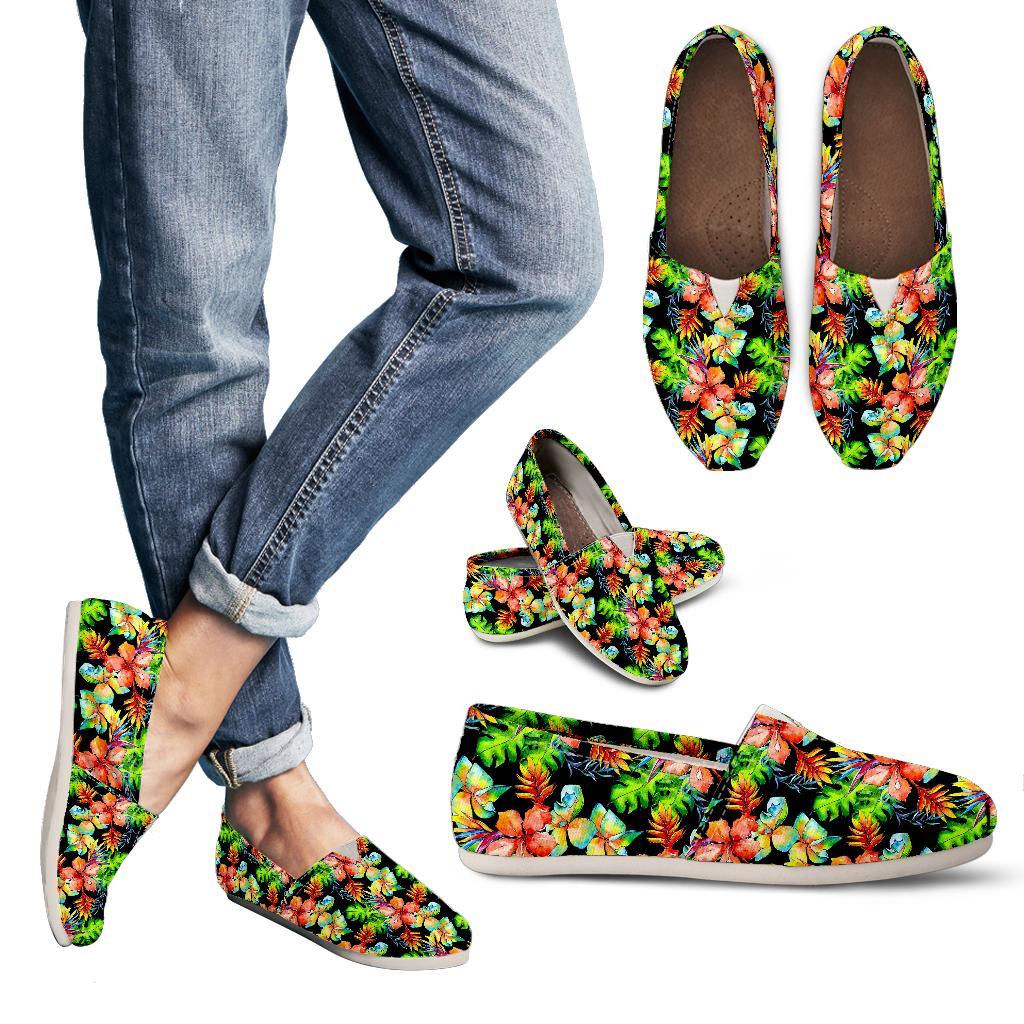 Tropical Hawaii Flowers Pattern Print Women's Casual Canvas Shoes