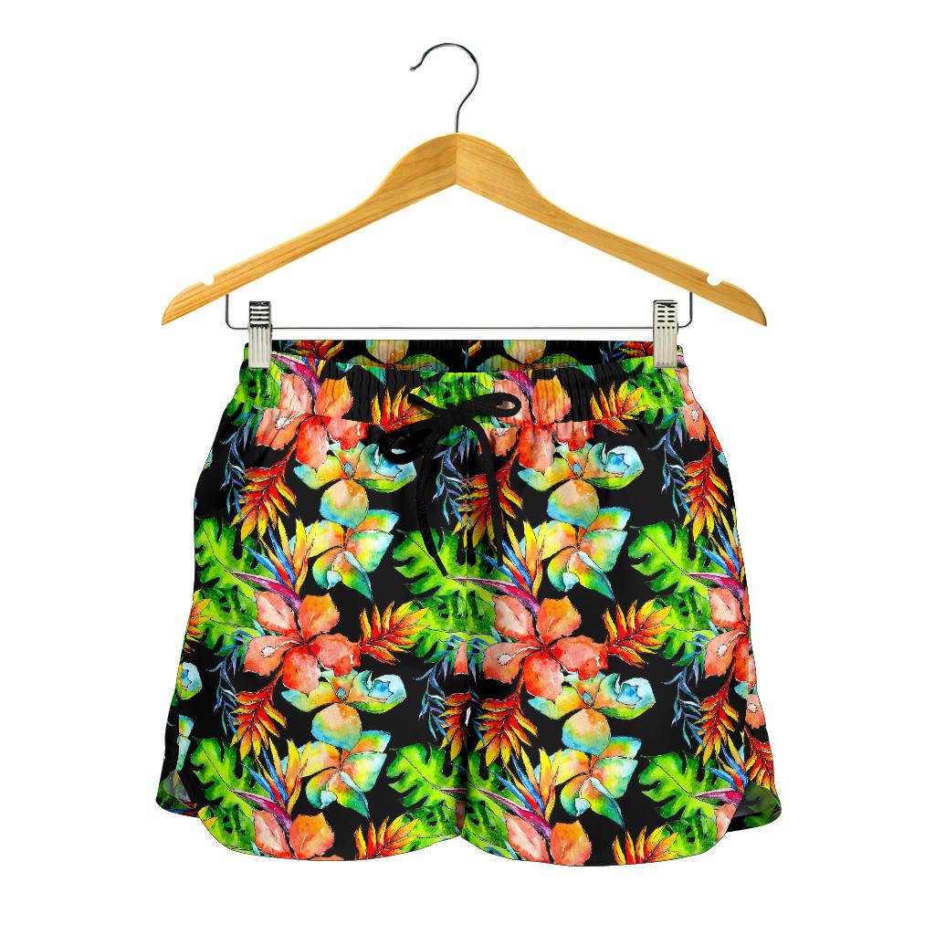 Tropical Hawaii Flowers Pattern Print Women's Shorts