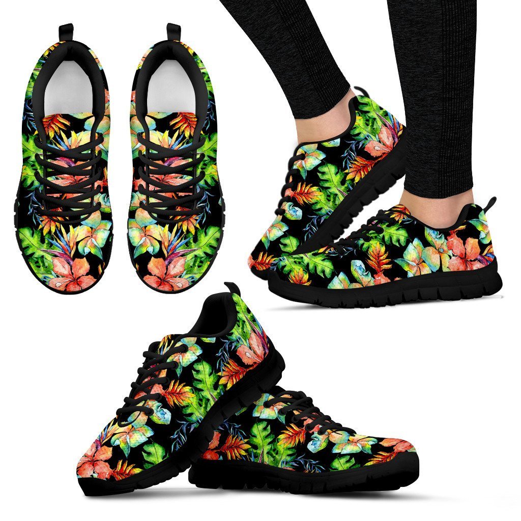 Tropical Hawaii Flowers Pattern Print Women's Sneakers