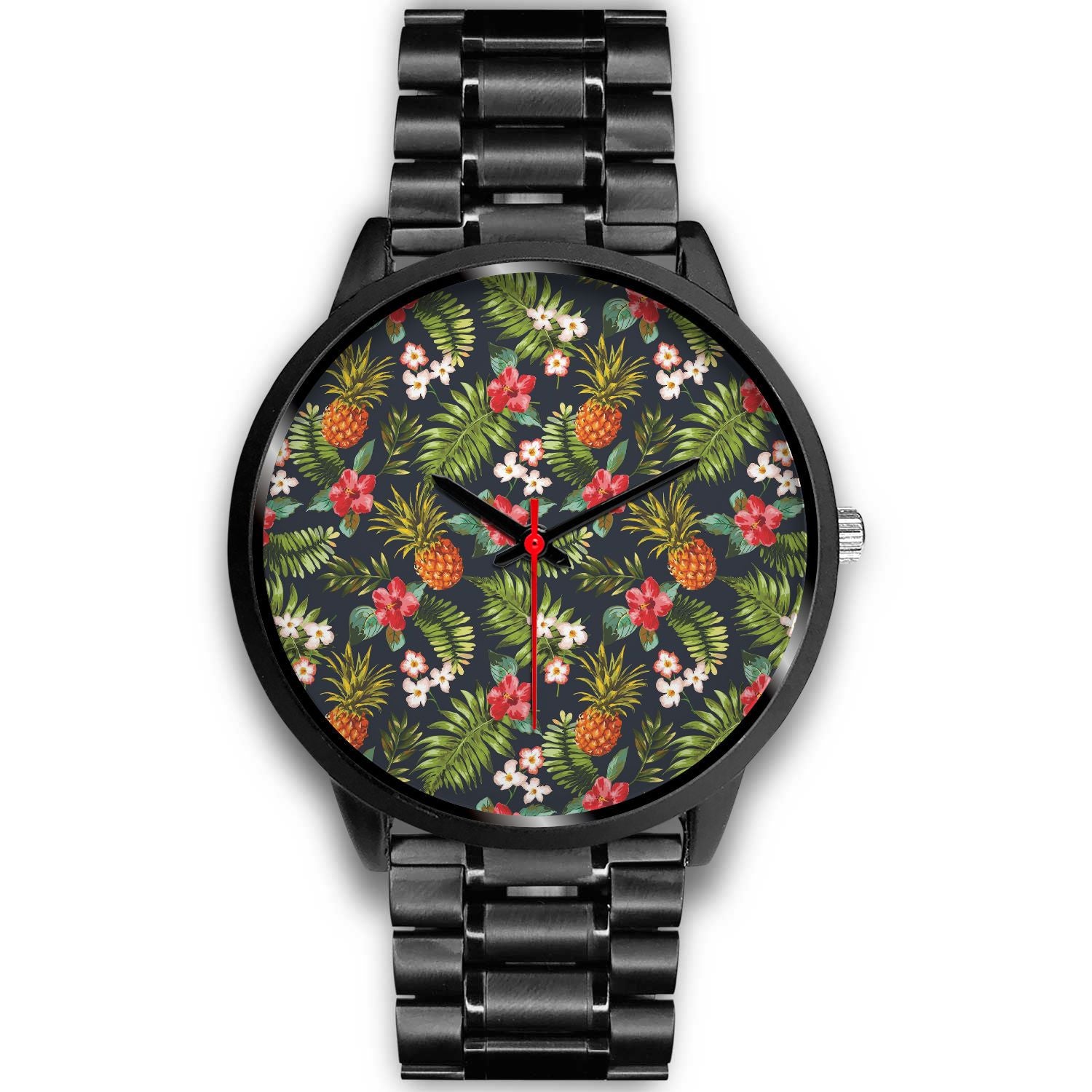 Tropical Hawaii Pineapple Pattern Print Black Watch