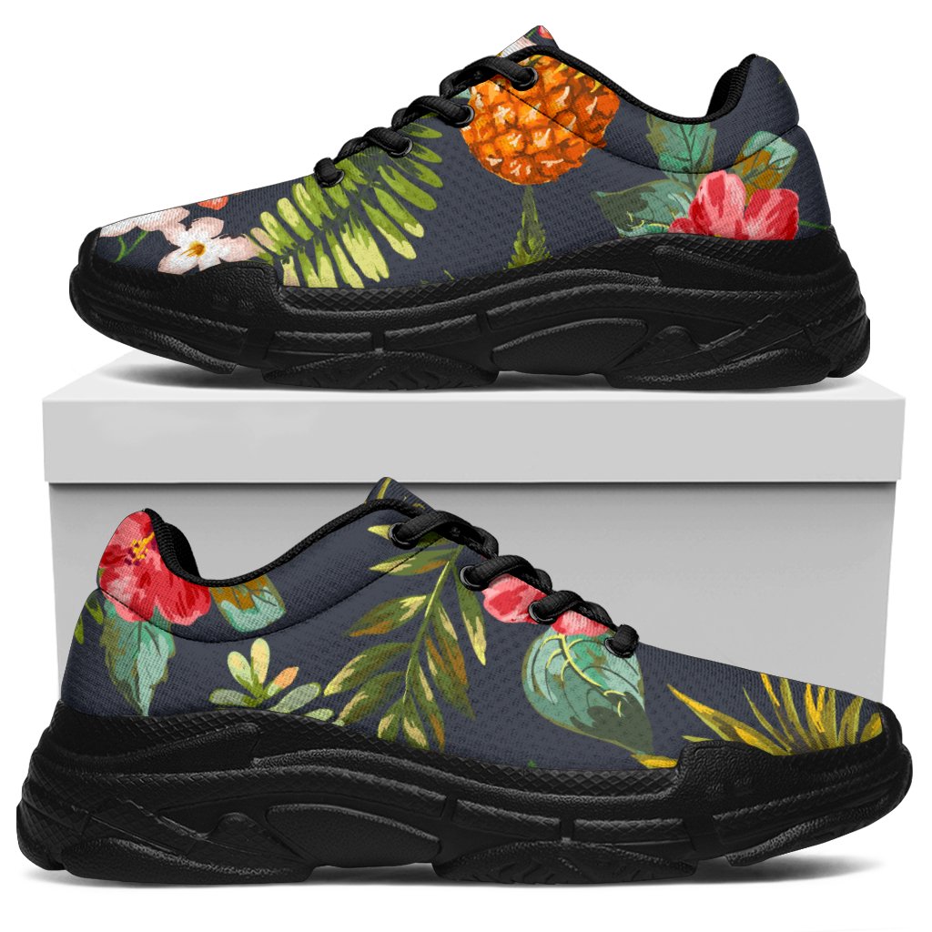 Tropical Hawaii Pineapple Pattern Print Chunky Sneakers