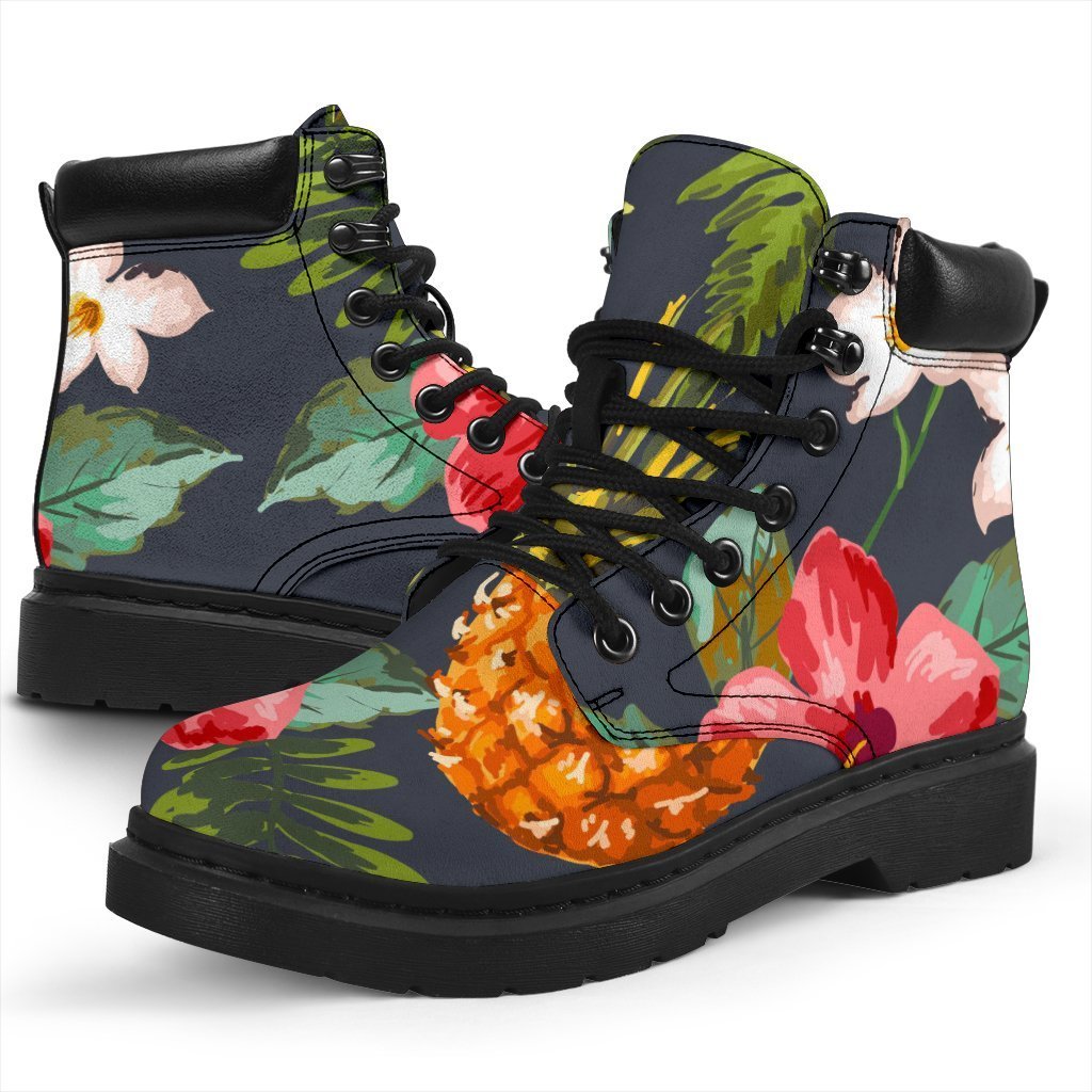 Tropical Hawaii Pineapple Pattern Print Classic Boots