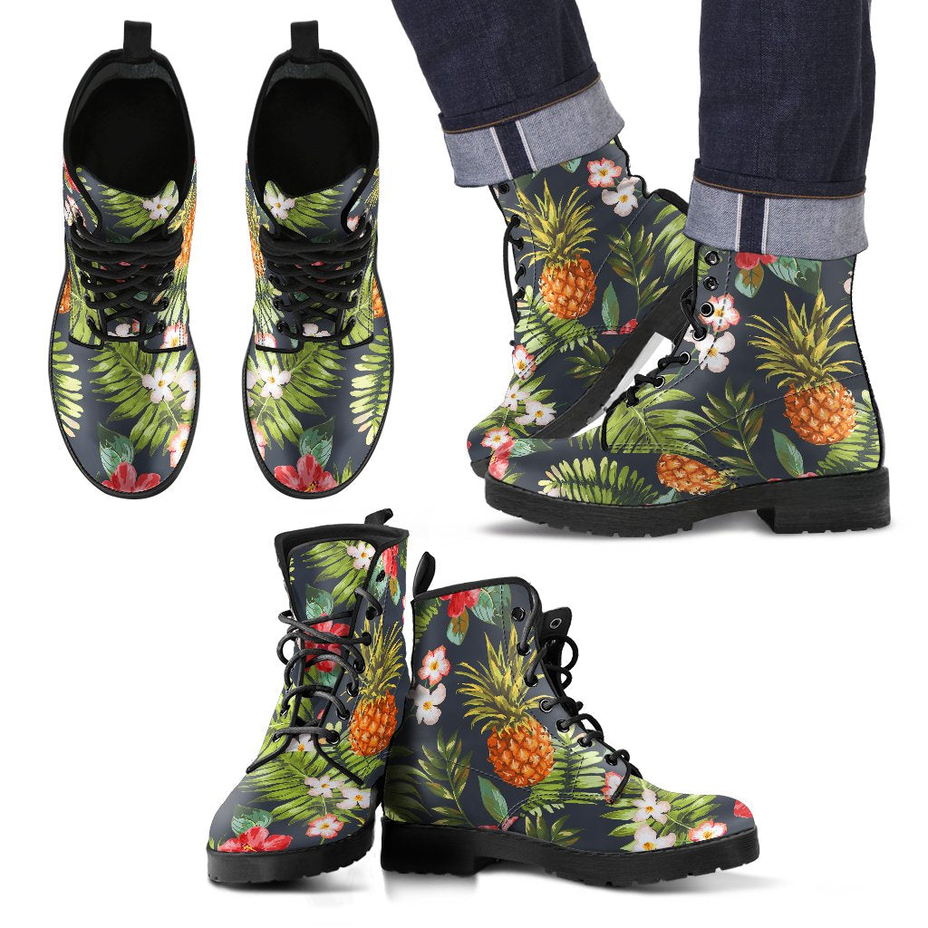 Tropical Hawaii Pineapple Pattern Print Men's Boots