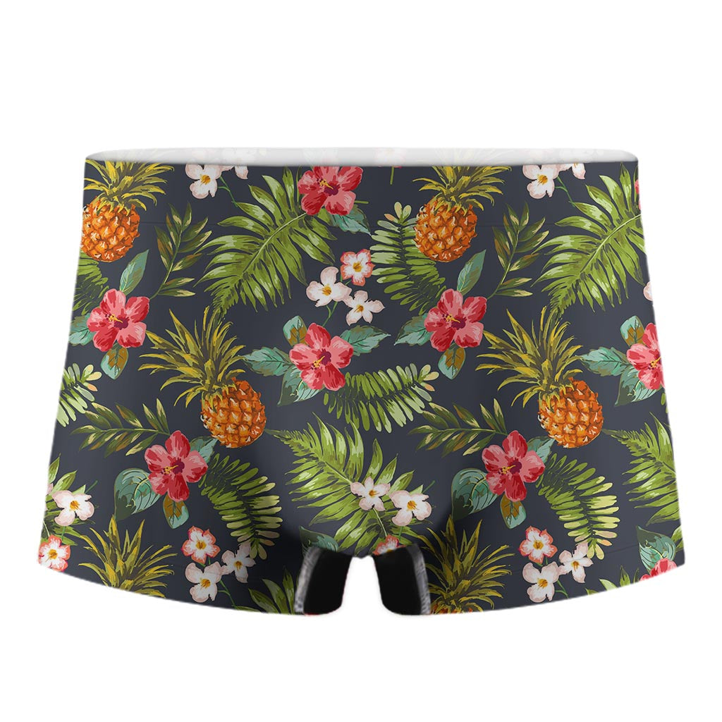 Tropical Hawaii Pineapple Pattern Print Men's Boxer Briefs