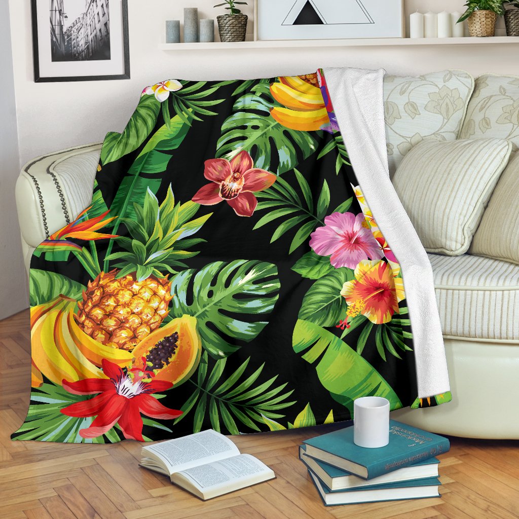 Tropical Hawaiian Fruits Pattern Print Blanket