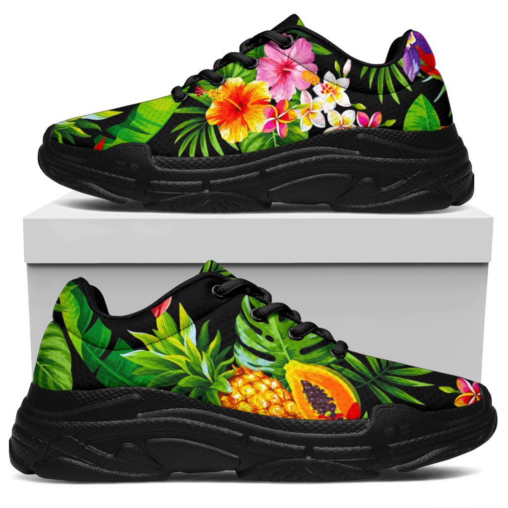 Tropical Hawaiian Fruits Pattern Print Chunky Sneakers