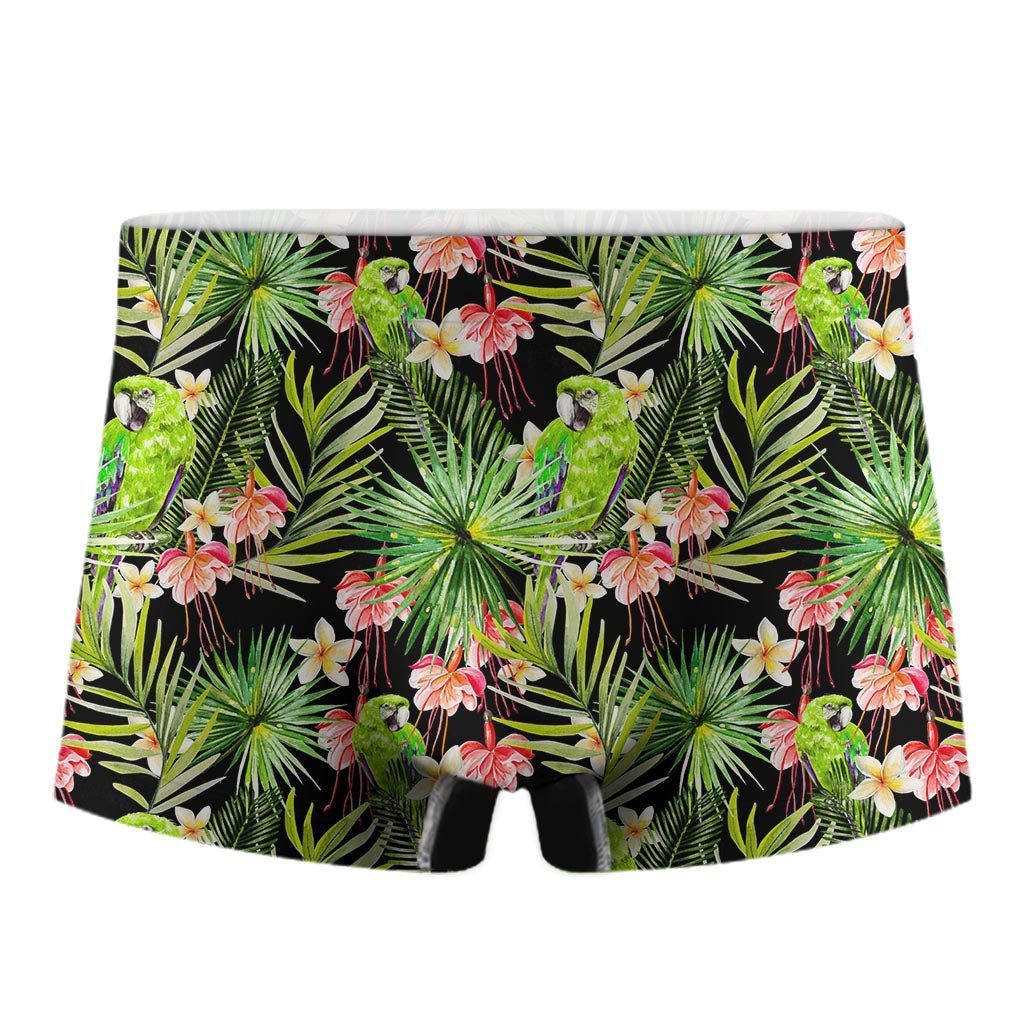 Tropical Hawaiian Parrot Pattern Print Men's Boxer Briefs