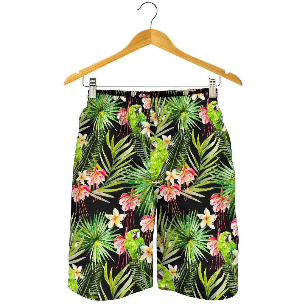 Tropical Hawaiian Parrot Pattern Print Men's Shorts