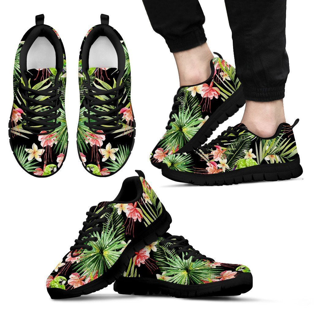 Tropical Hawaiian Parrot Pattern Print Men's Sneakers