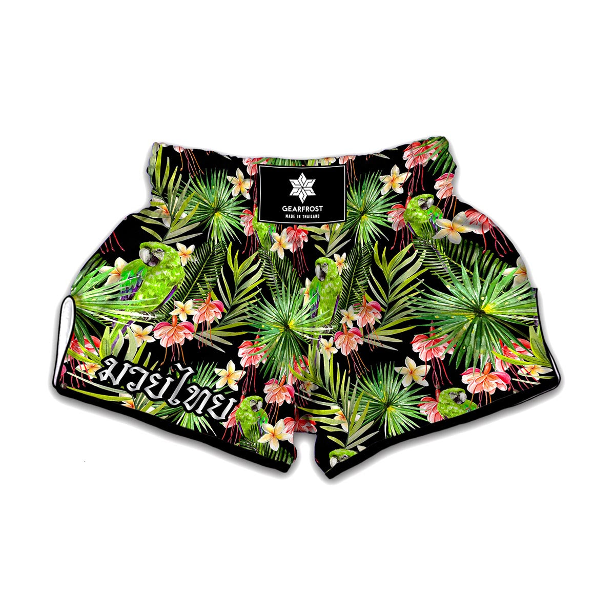 Tropical Hawaiian Parrot Pattern Print Muay Thai Boxing Shorts