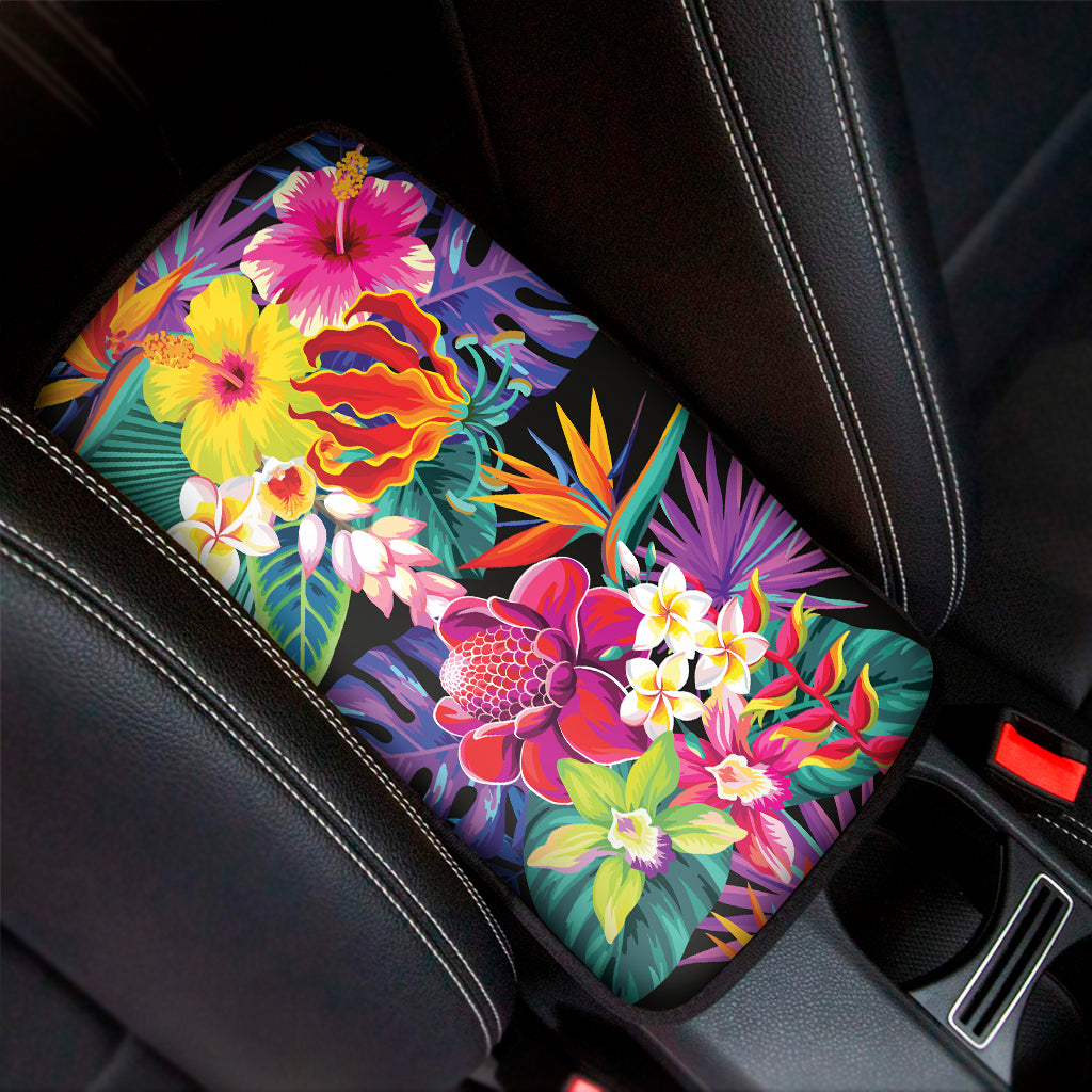 Tropical Hummingbird Print Car Center Console Cover