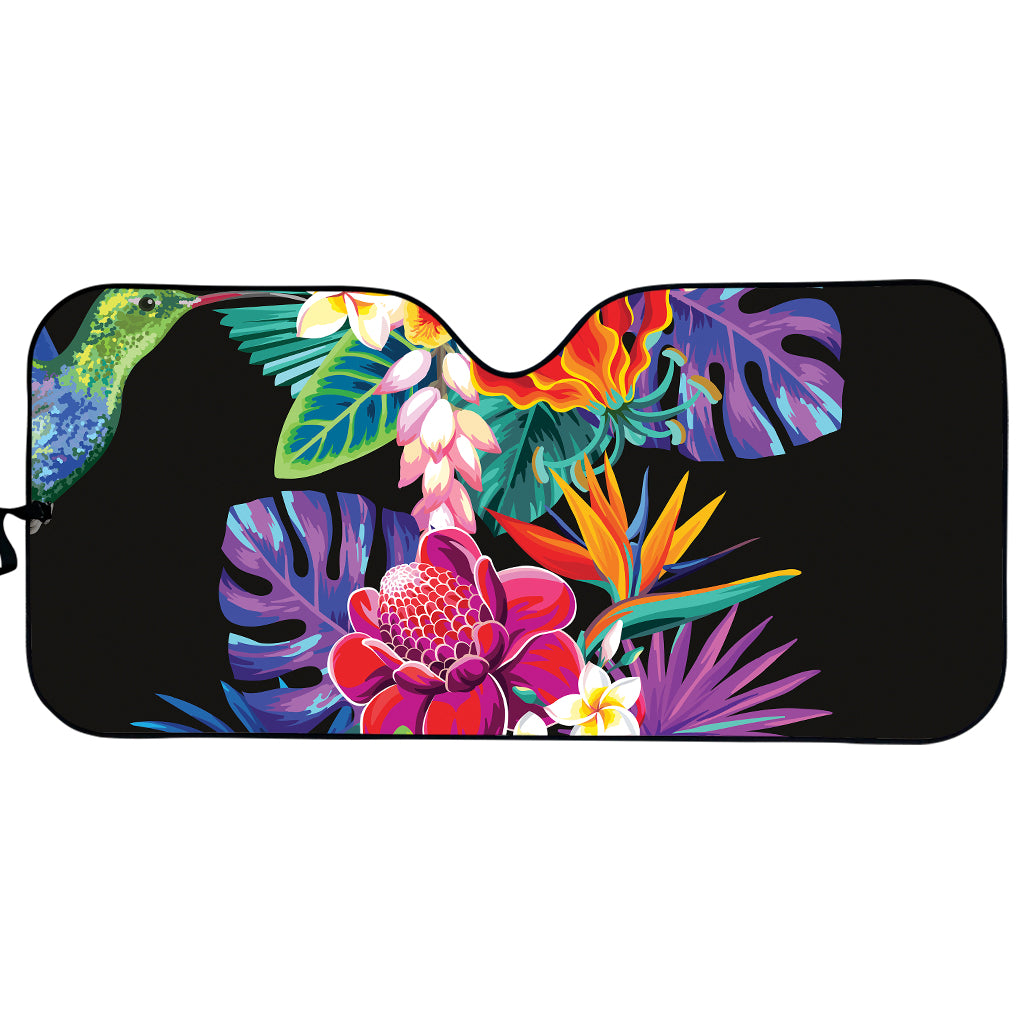 Tropical Hummingbird Print Car Sun Shade