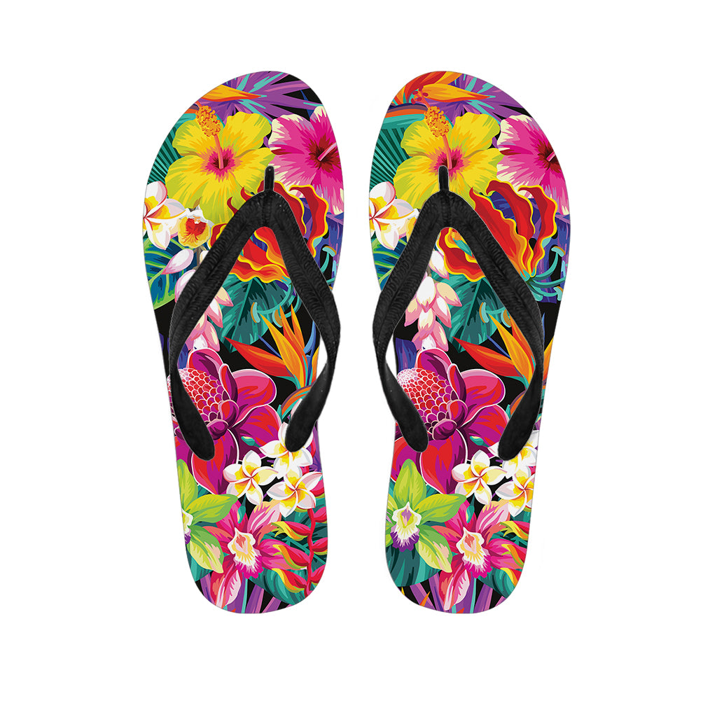 Tropical Hummingbird Print Flip Flops